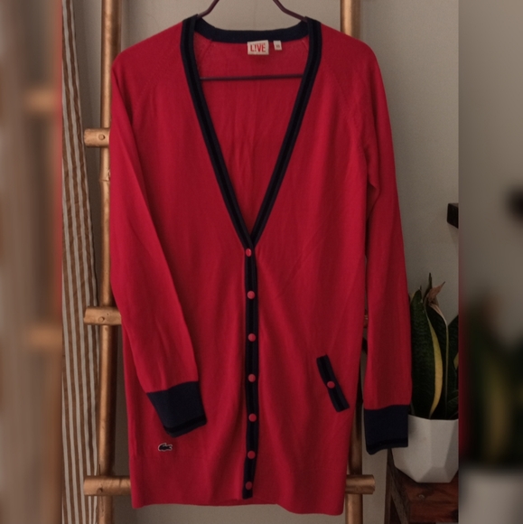 Lacoste Pink and Navy Cardigan - Picture 8 of 11